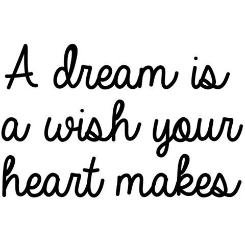Väggtext A dream is a wish..