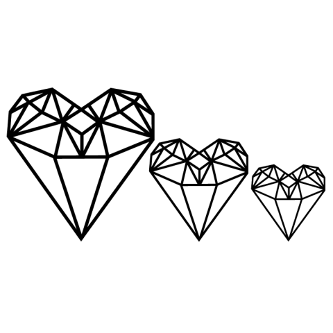 Väggdekor Diamond hearts 