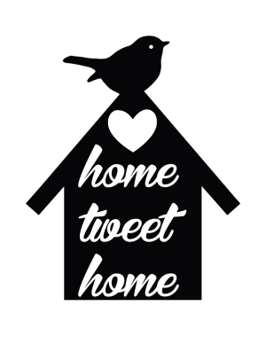 Väggdekor Home tweet Home