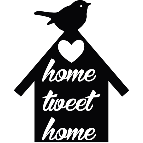 Väggdekor Home tweet Home